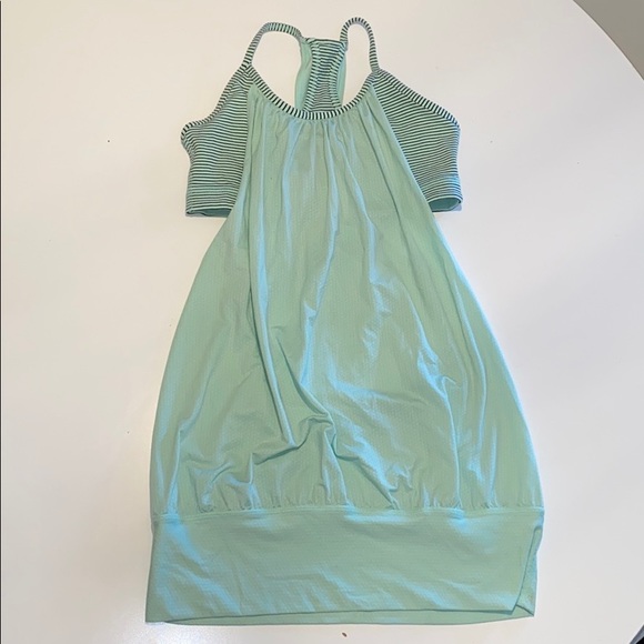 Lululemon Mint green and black striped bra tank - Picture 4 of 7